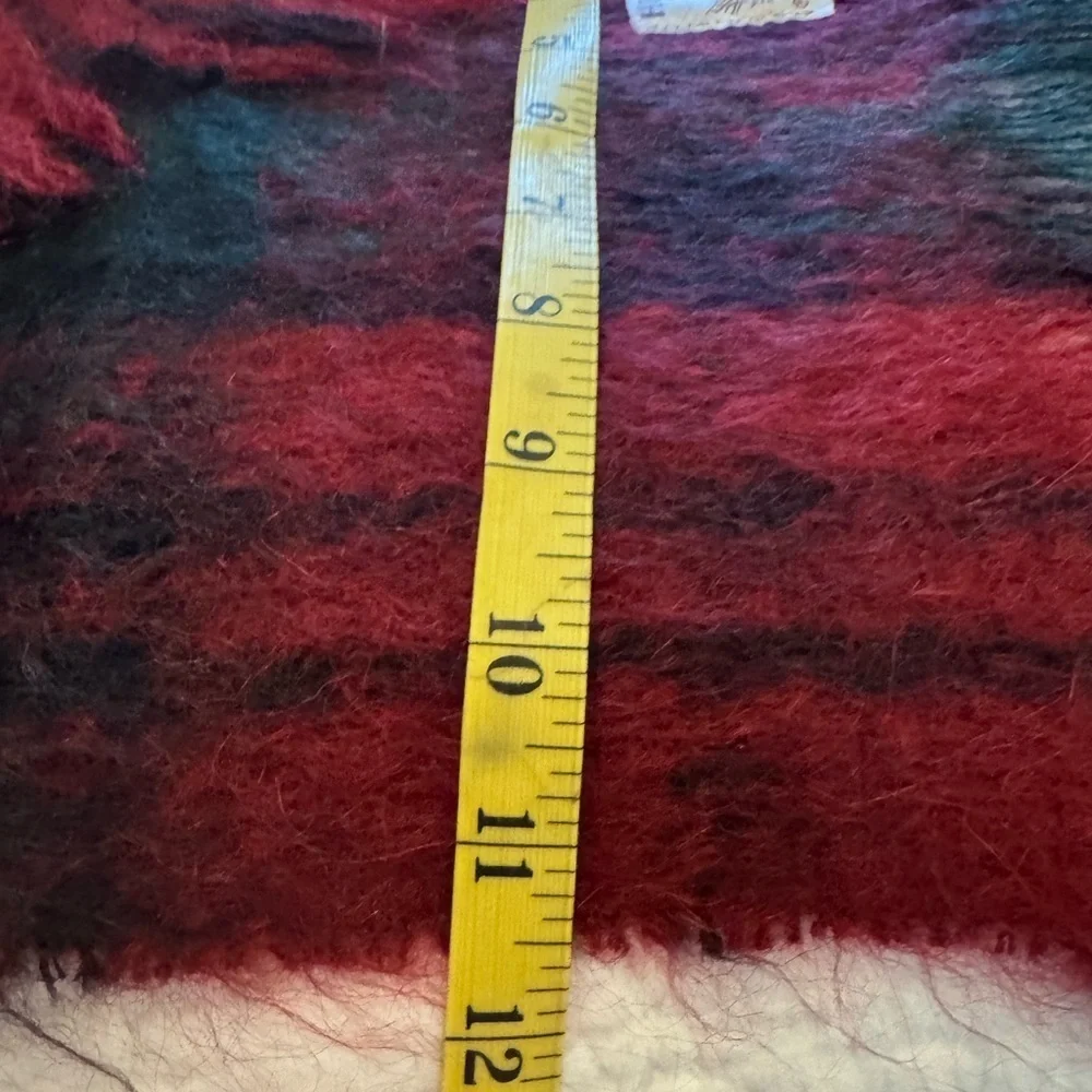 Scottish Scarf Highland Home Industries Mohair & Wool Red & Green Plaid Scarf